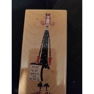 Rubber‎ STAMPS HAPPEN Dolly Mama's BIG GIRL PANTIES Large Cute Deal With It